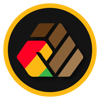 a logo with a yellow circle