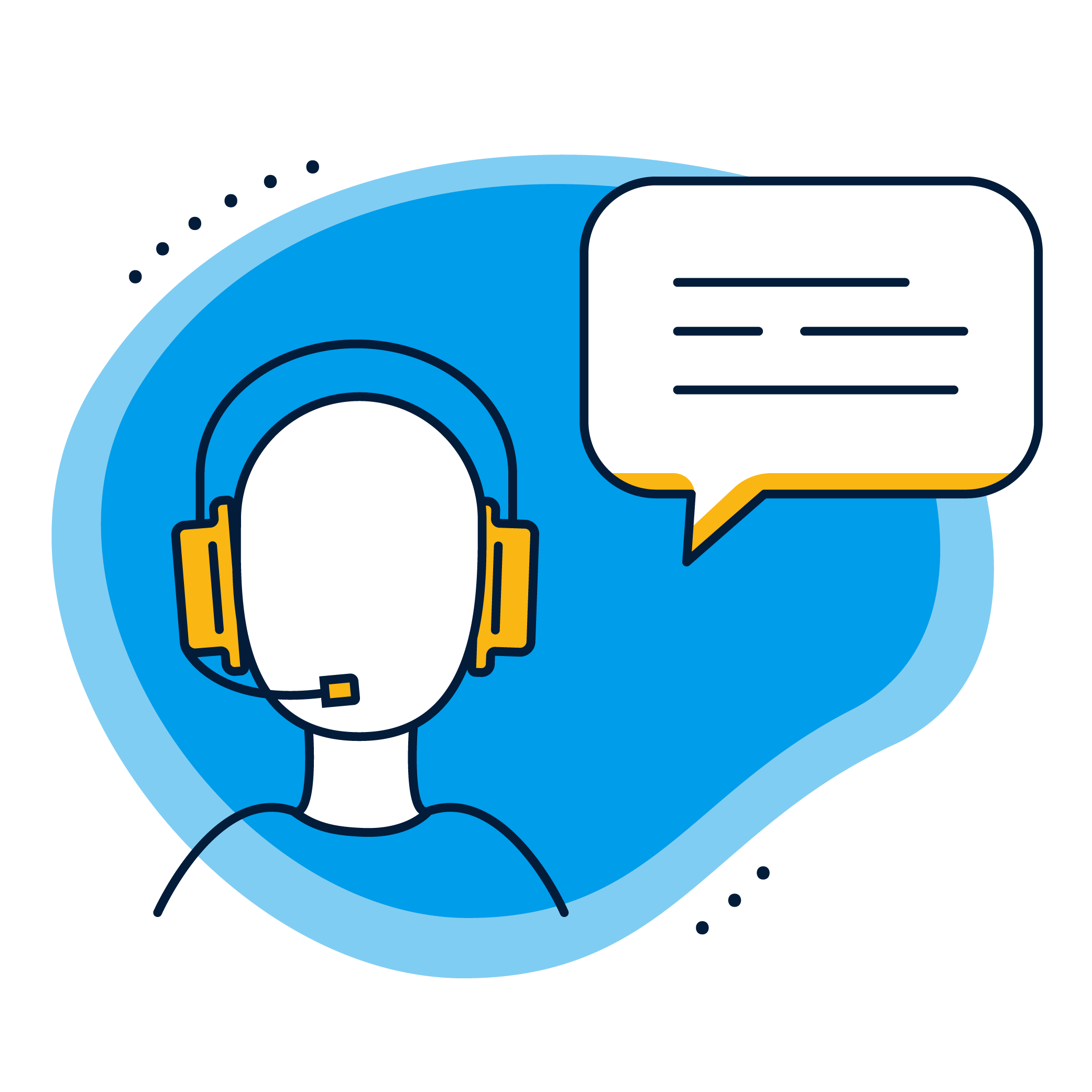 a man wearing headphones and talking to a speech bubble