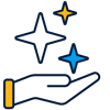 a hand with stars on it